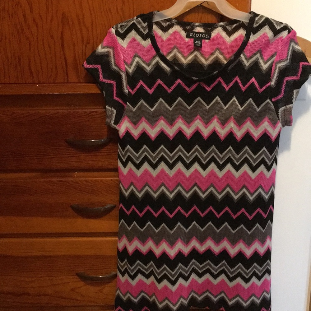 Pink and black zig zag dress by George